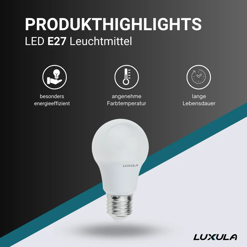 LED Leuchtmittel, E27, A60, 9W, 835lm, 2700K warmweiß