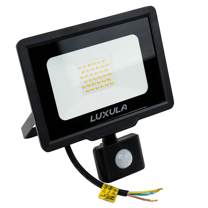 2er Pack LED-Fluter mit Bewegungsmelder, 30 W, 4000 K (neutralweiß), 3000 lm, schwarz, IP65