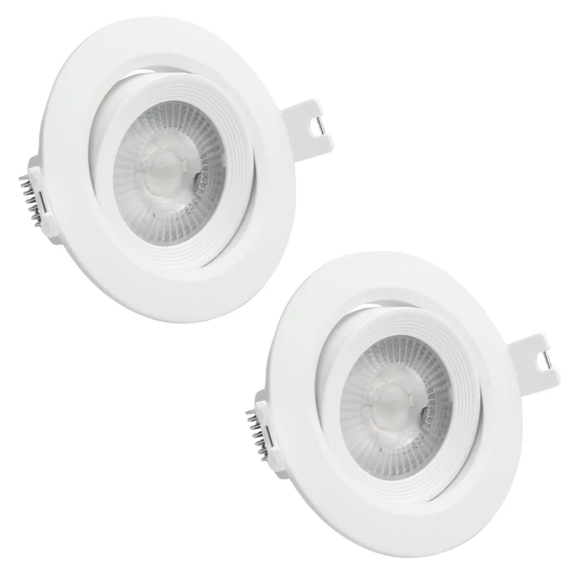 2er Set LED CCT Downlight schwenkbar, 7W, 718lm, 38°, IP44, 3000K-4000K-6000K einstellbar