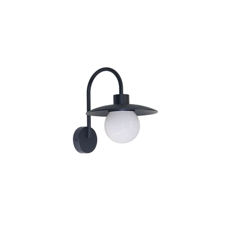 Elegante Wandleuchte, Innen/Außen, schwarz, E27 Fassung, IP54, Aluminium