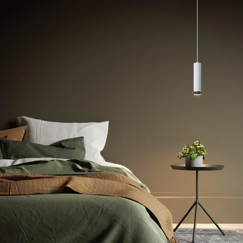 LED-Pendelleuchte, weiß/schwarz, aus Aluminium, 1-flammig, GU10-Fassung, IP20