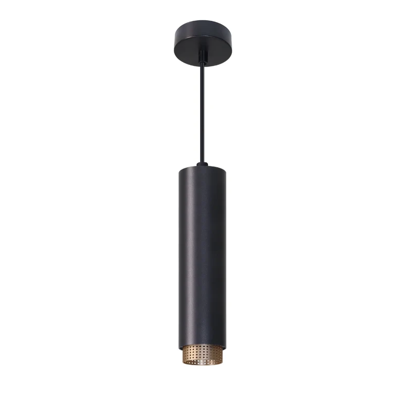 LED-Pendelleuchte, schwarz/gold, aus Aluminium, 1-flammig, GU10-Fassung, IP20