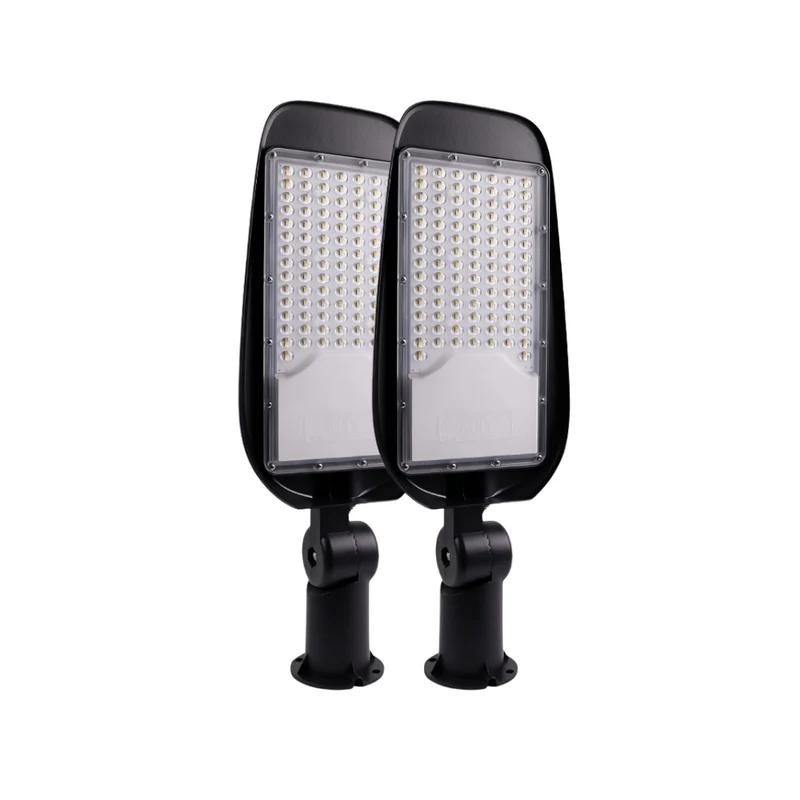 2er Pack LED-Straßenleuchte, Wegeleuchte, 100 W, 11700 lm, 5000 K (neutralweiß), IP65, Ø48-60 mm