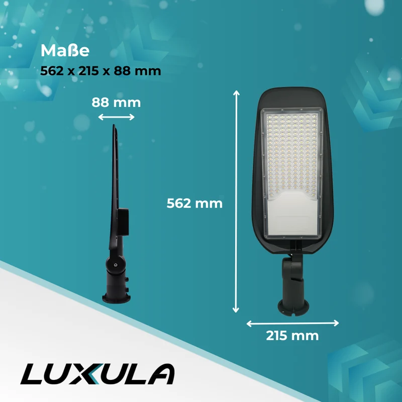 2er Pack LED-Straßenleuchte, Wegeleuchte, 100 W, 11700 lm, 5000 K (neutralweiß), IP65, Ø48-60 mm