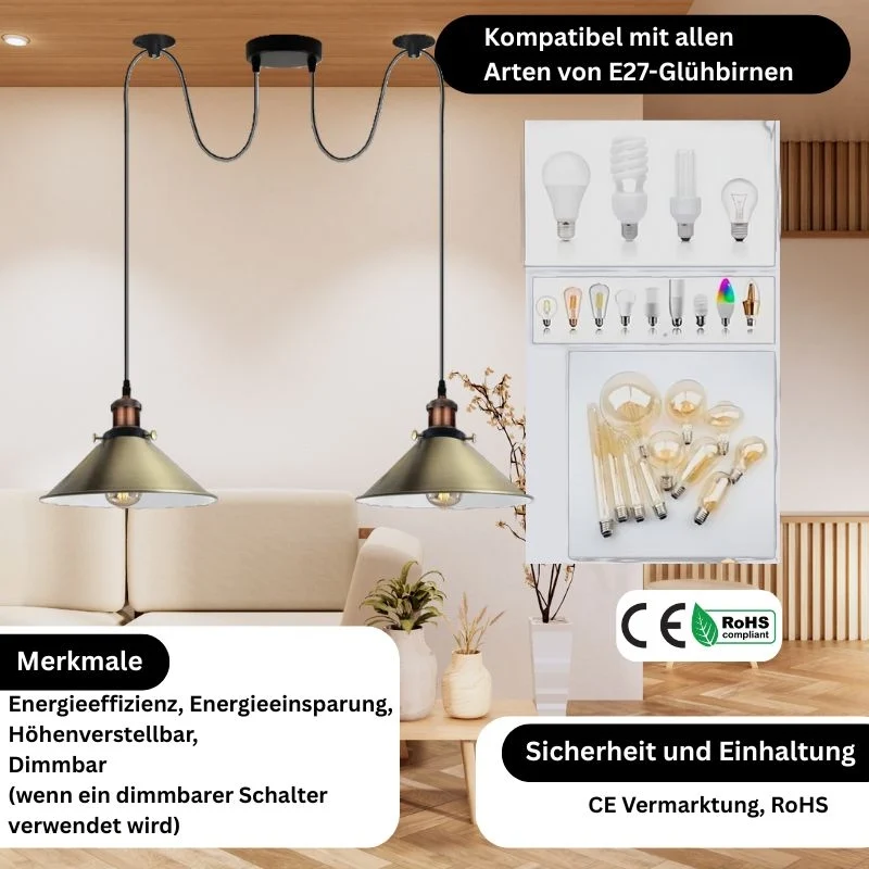 LEDSone Spinnen Deckenleuchte mit Verstellbarem Kabel~2238
