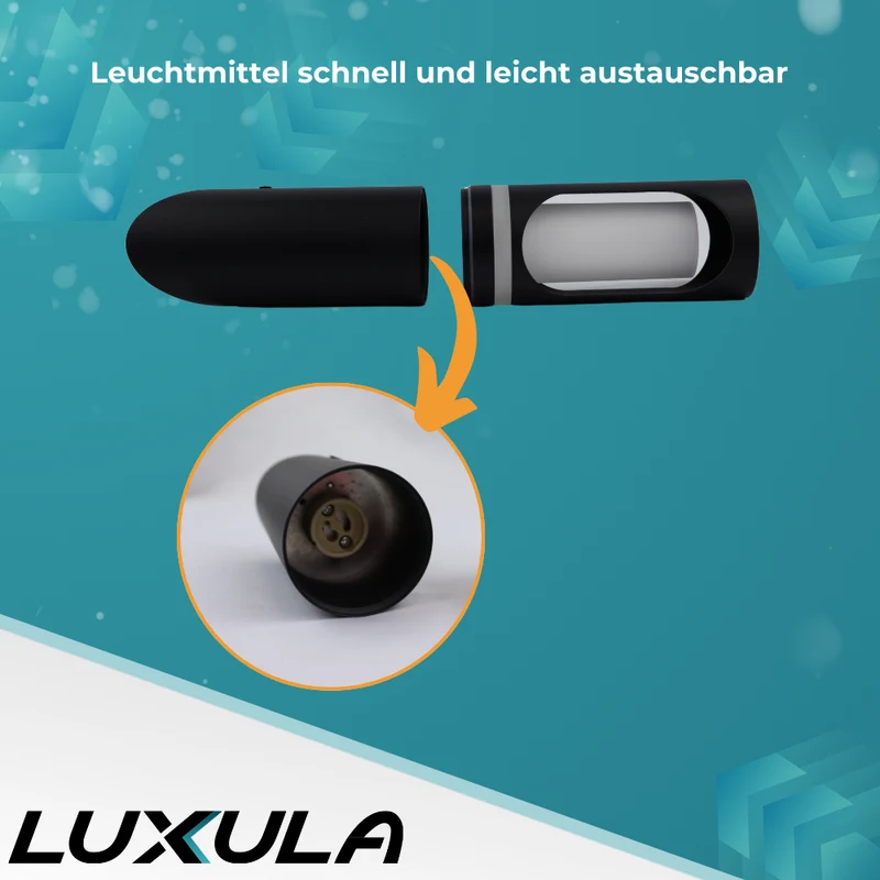 4er-Pack Zeitlose Wandleuchte, Innen/Außen, schwarz, GU10 Fassung, IP44, Aluminium