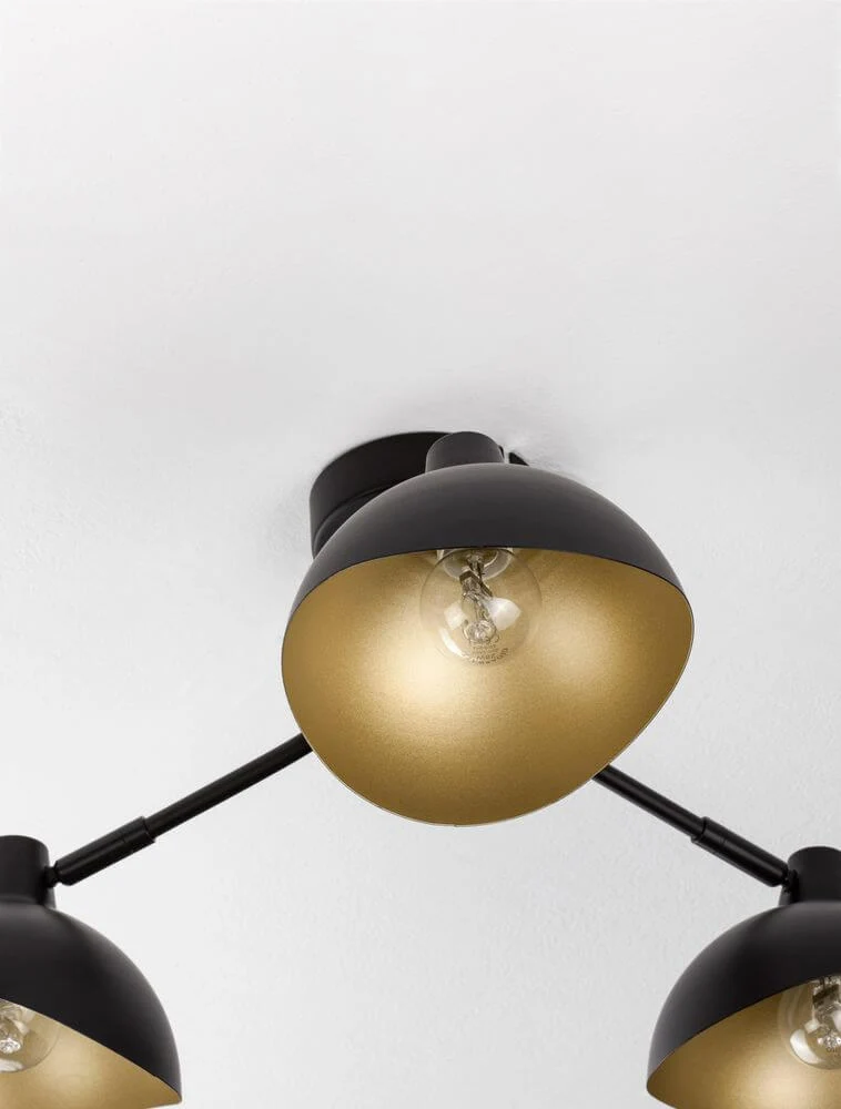 Geti Deckenleuchte 3-flammig Ø 18cm Schwarz, Gold