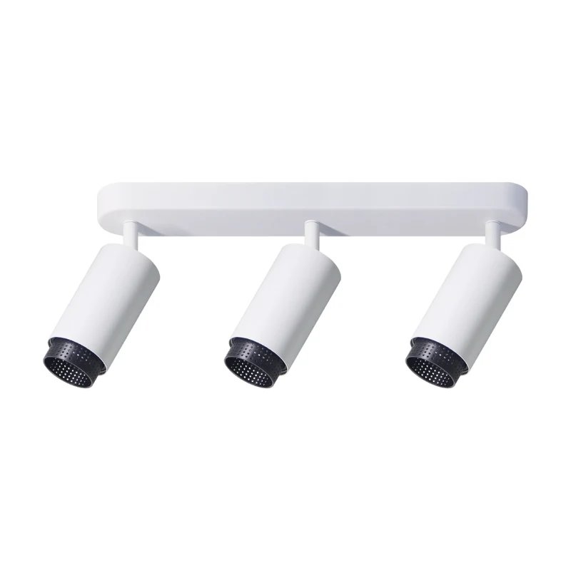 Schwenkbarer LED Aufbauspot mit GU10 Fassung, 3-flammig, weiß/schwarz, IP20, Aluminium