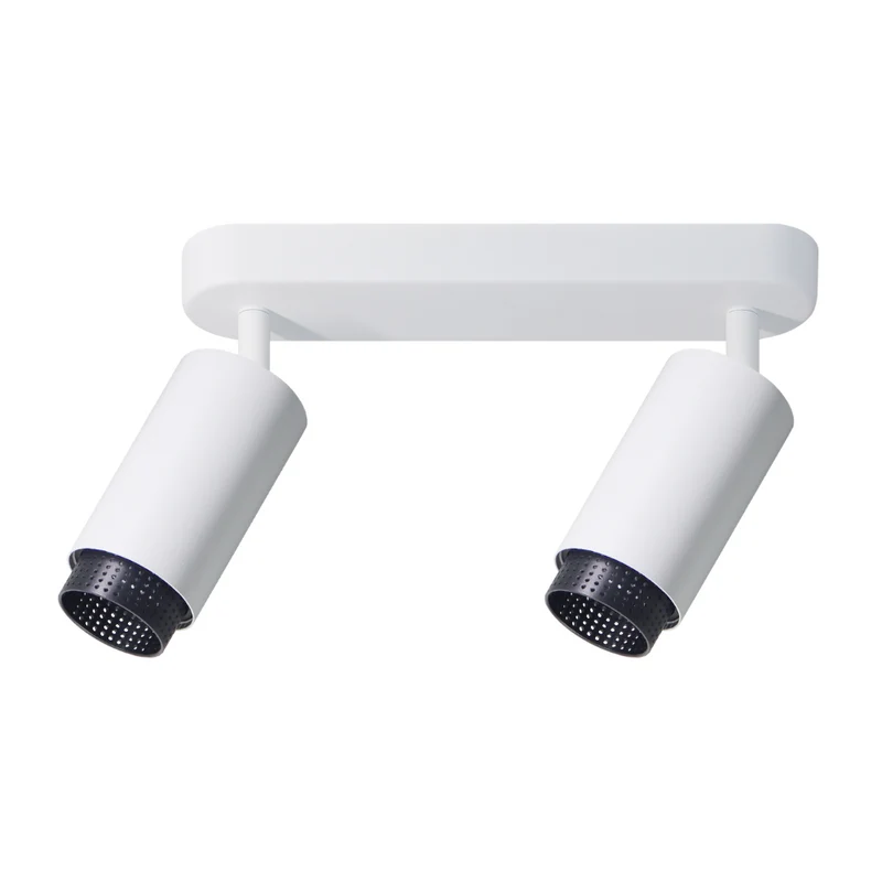 Schwenkbarer LED Aufbauspot mit GU10 Fassung, 2-flammig, weiß/schwarz, IP20, Aluminium
