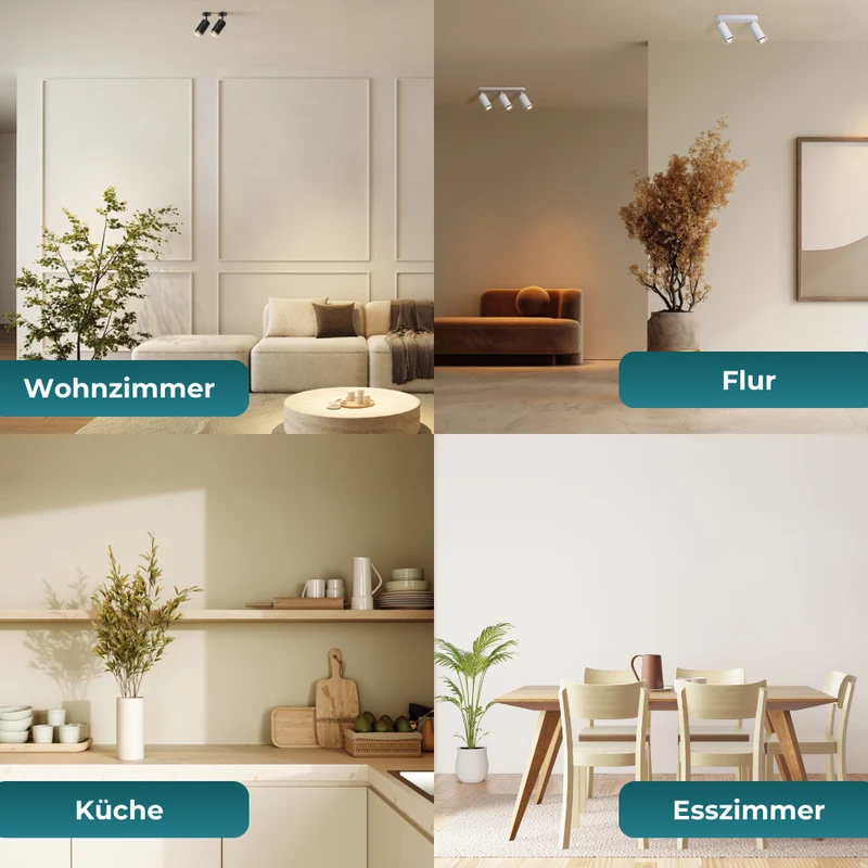 LED Aufbauspot mit GU10 Fassung, schwarz/gold, IP20, Aluminium