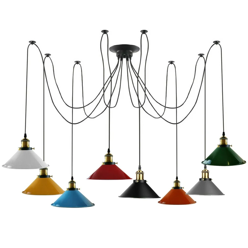 Oktopus Pendelleuchte – Dezentrale Vintage Industrie Hängelampe | Ø 22cm | E27 ~2230