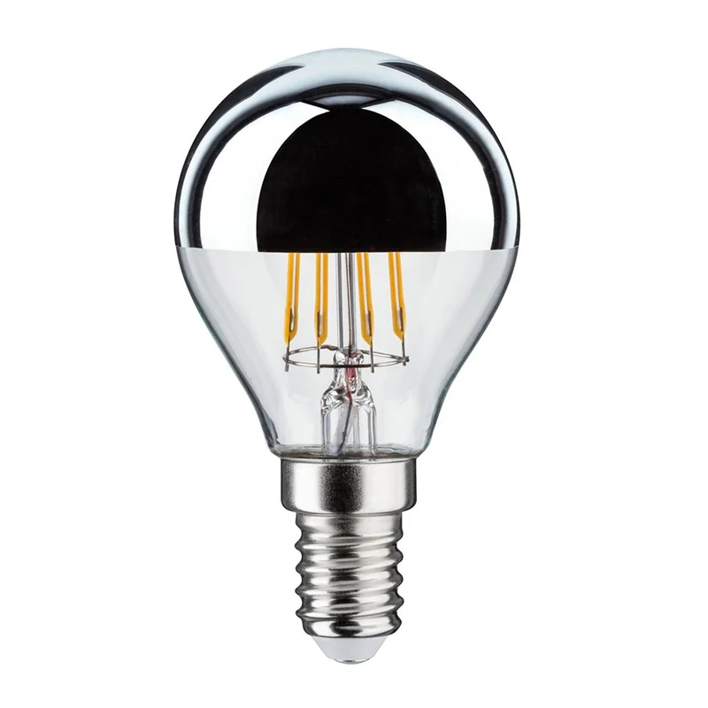 E14 4,8W LED Tropfen 4er-Set 2700K Kopfspiegel Silber