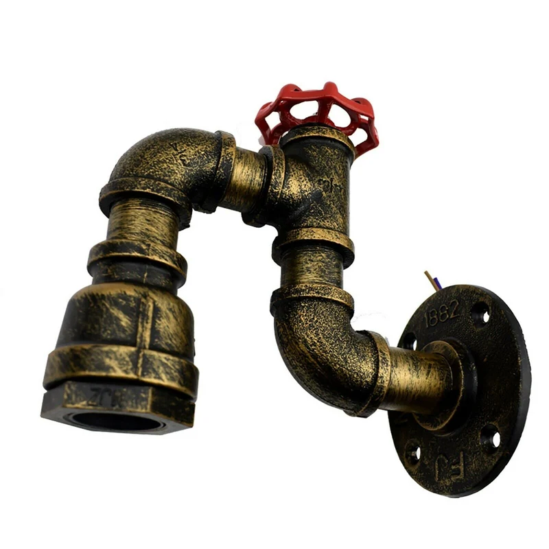 Steampunk Wandleuchte Vintage Wasserrohrdesign~2365