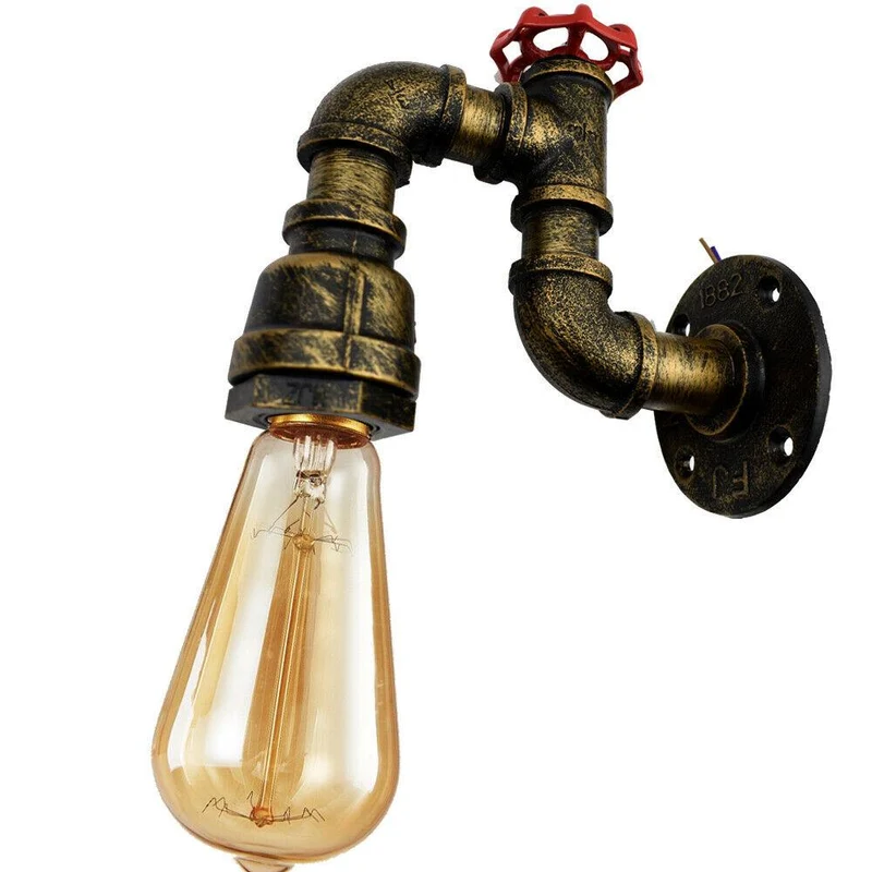 Steampunk Wandleuchte Vintage Wasserrohrdesign~2365