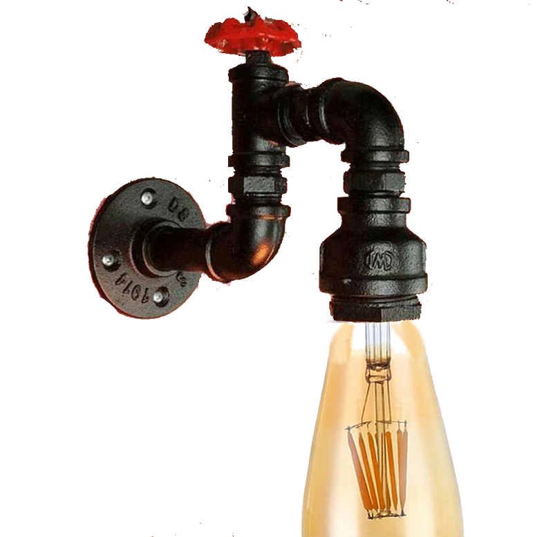 Steampunk Wandleuchte Vintage Wasserrohrdesign~2365