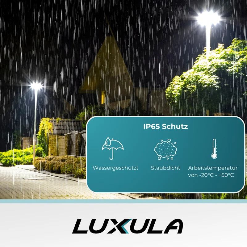 LED Straßenleuchte, 100 W, 3000 K (warmweiß), 10000 lm, grau, IP65, Wand- und Mastmontage