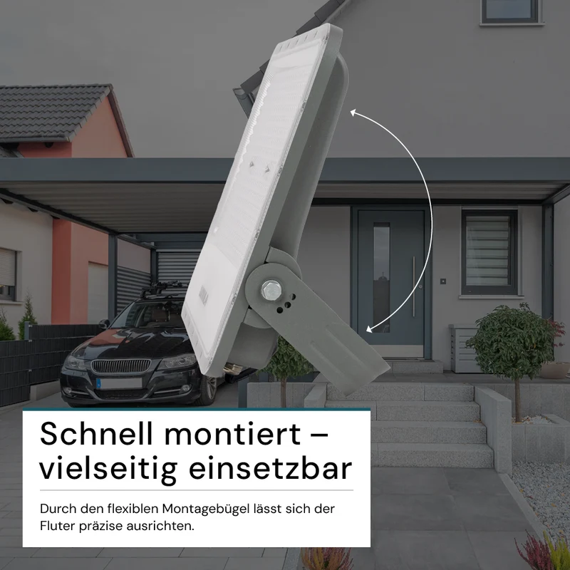 LED-Fluter, 300 W, 4000 K (neutralweiß), 37500 lm, grau, IP65