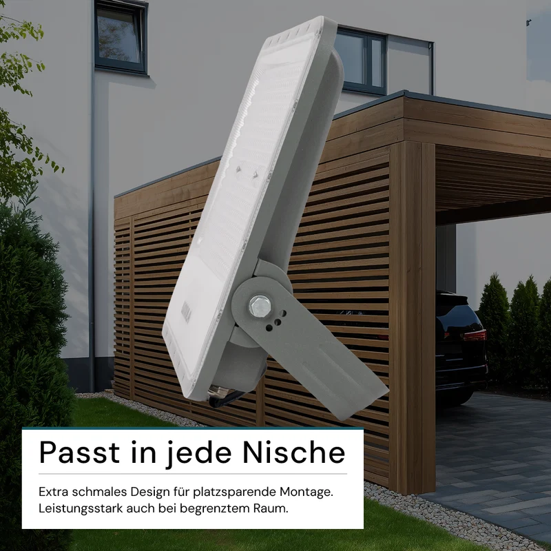 LED-Fluter, 300 W, 4000 K (neutralweiß), 37500 lm, grau, IP65