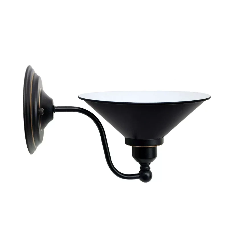Wandleuchte Schwarz Industrial innen weiße Lampe~2405