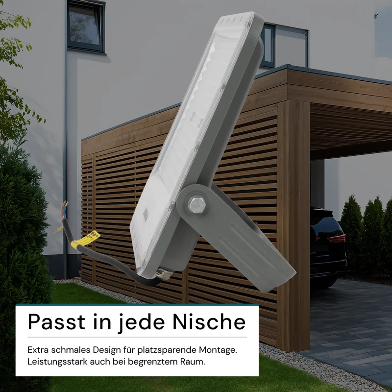 LED-Fluter, 200 W, 4000 K (neutralweiß), 26000 lm, grau, IP65