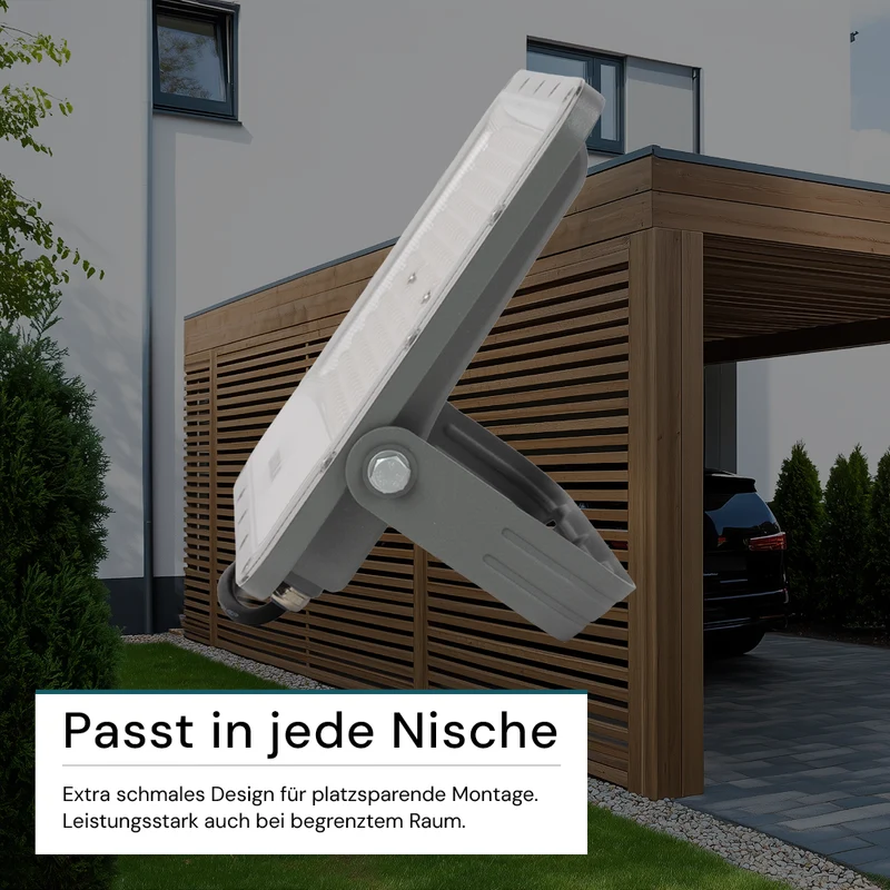 LED-Fluter, 150 W, 4000 K (neutralweiß), 18500 lm, grau, IP65