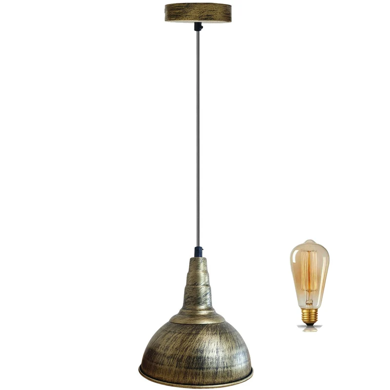 Vintage Pendelleuchte & Hanglampe Metall Schirm |E27 ~2180