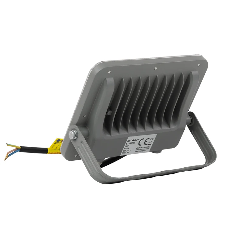 LED-Fluter, 30 W, 4000 K (neutralweiß), 3900 lm, grau, IP65