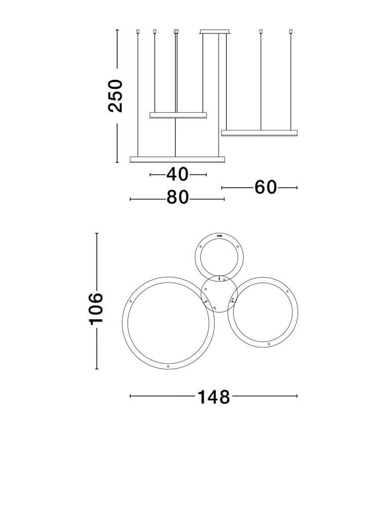 Elowen LED Pendelleuchte 3-flammig 3000K Up & Down