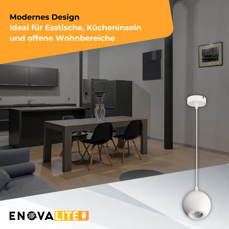Pendelleuchte, 1-flammig, GU10-Fassung, IP20, Ø10cm