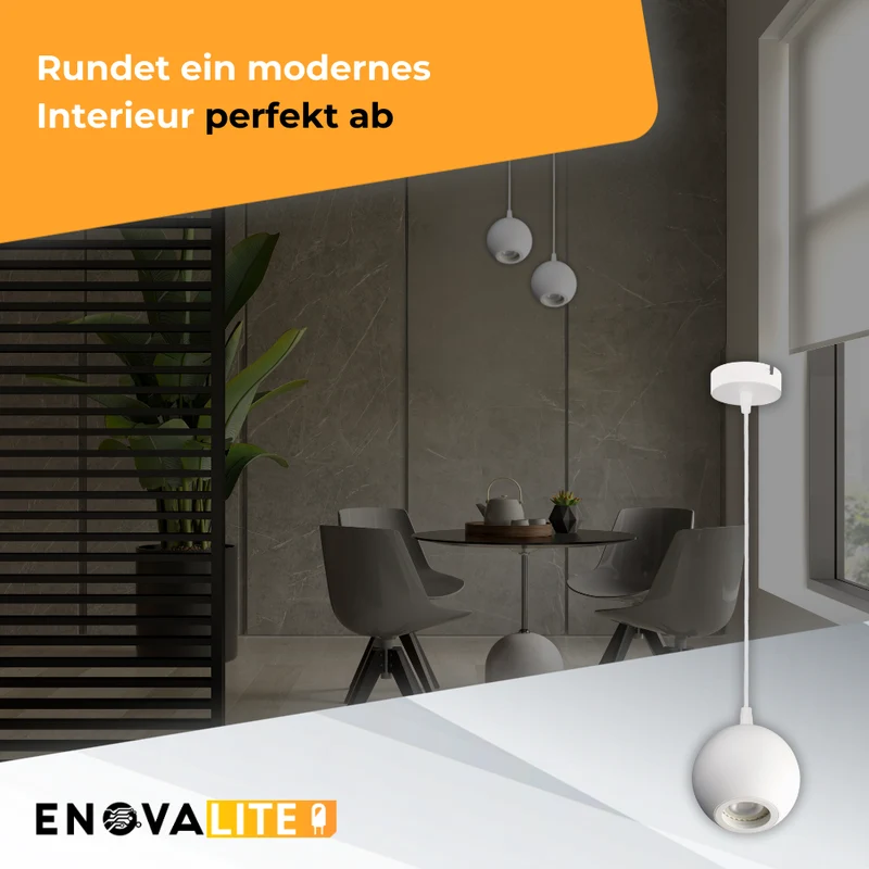 Pendelleuchte, 1-flammig, GU10-Fassung, IP20, Ø10cm