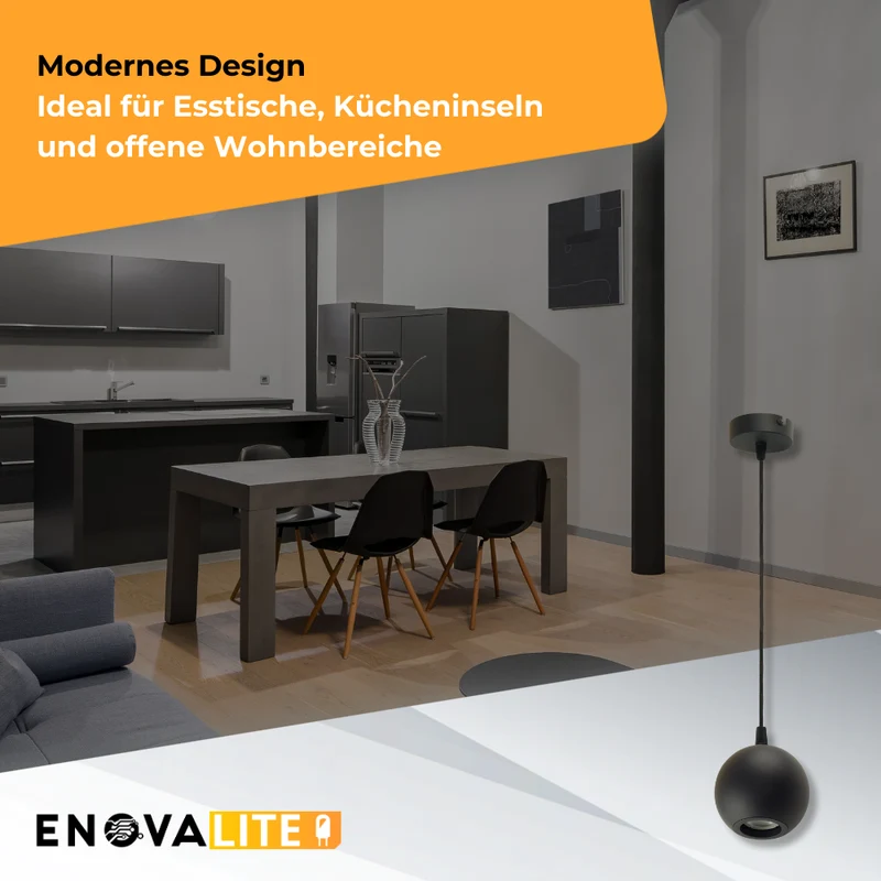 Pendelleuchte, 1-flammig, GU10-Fassung, IP20, Ø10cm