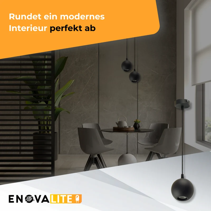 Pendelleuchte, 1-flammig, GU10-Fassung, IP20, Ø10cm
