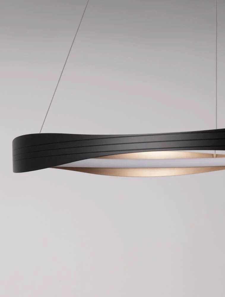 Dobi LED Pendelleuchte 2700, 5000K Schwarz, Gold