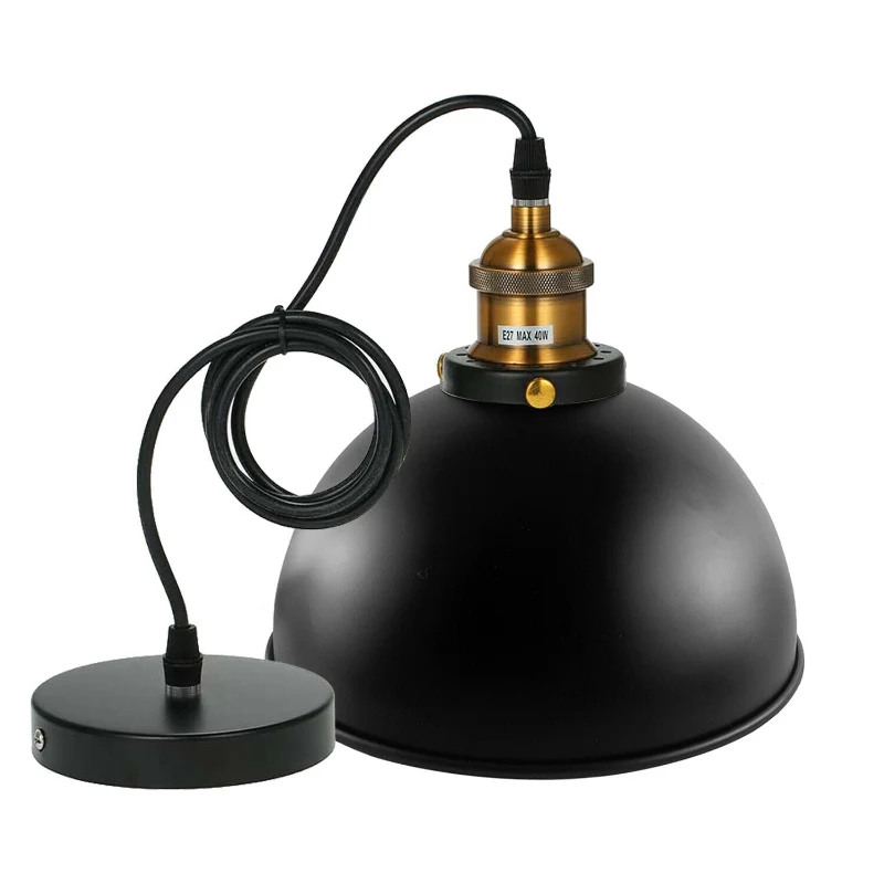 Industrie-Hängelampe Schwarz E27 Vintage Pendelleuchte ~2132