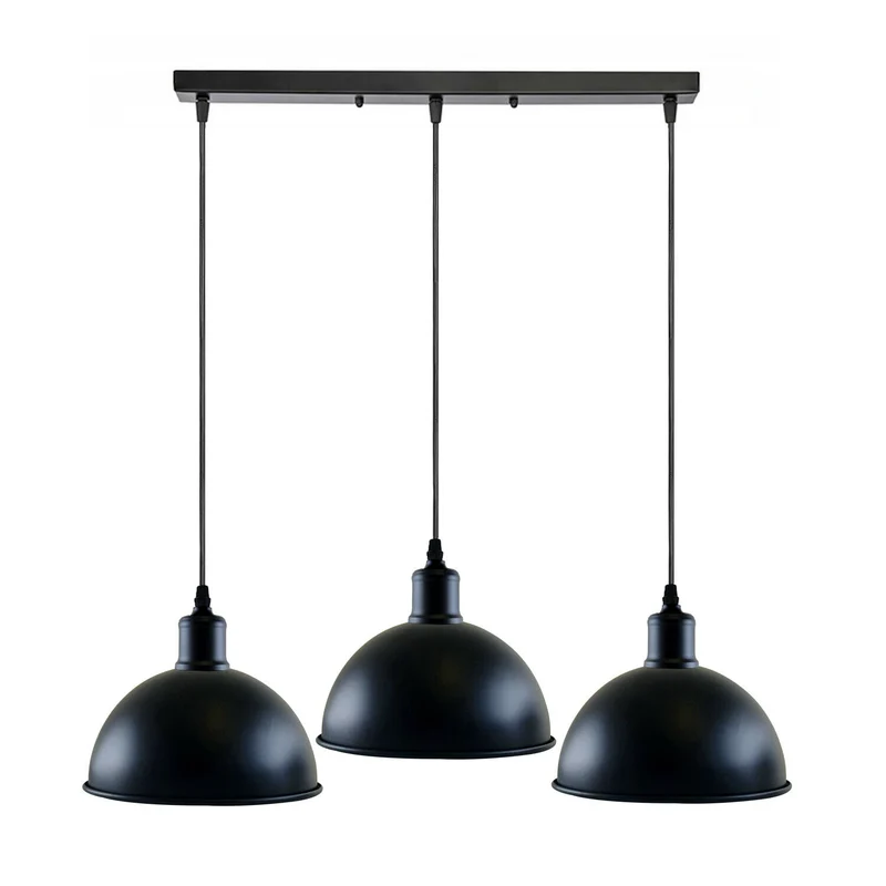 Moderne 3 Kopf Schwarze Pendelleuchte für Esszimmer & Küche~2126