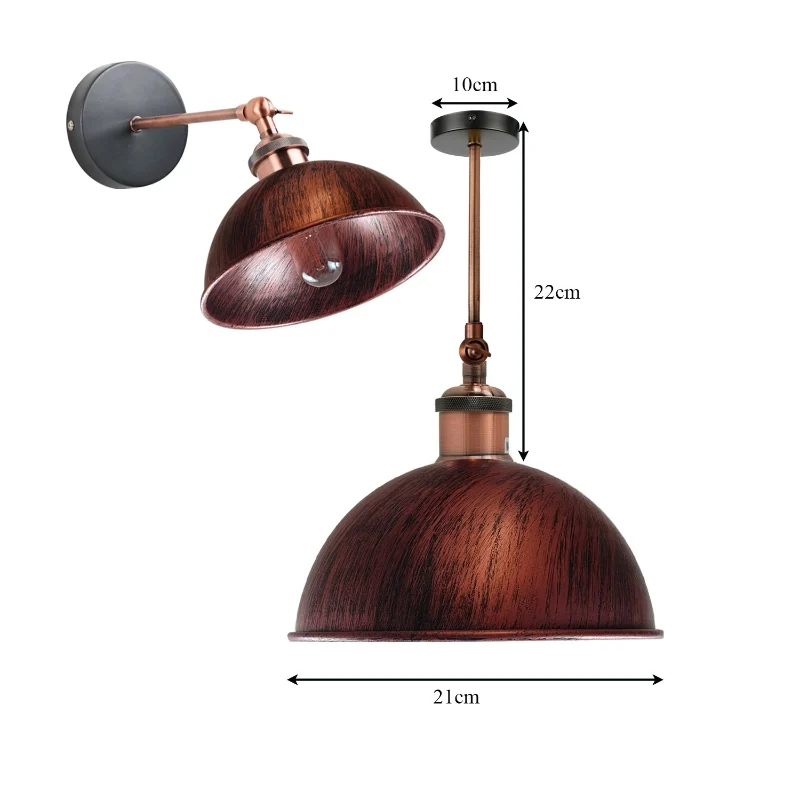 Rustikale rote Wandleuchte & Deckenleuchten Wandlampe ~2119