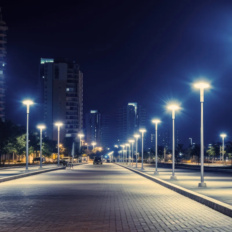LED Straßenleuchte, rund, 60 W, 6000 lm, 3000 K (warmweiß), IP65, Parkanlage