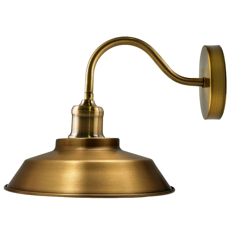 Vintage Wandleuchte Gelb Messing Wandlampe E27 Leuchte ~2024