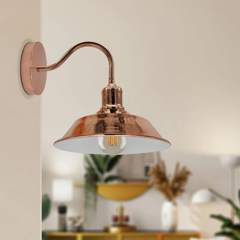 Moderne Wandleuchte Roségold Schwanenhals Lampenschirm ~2022