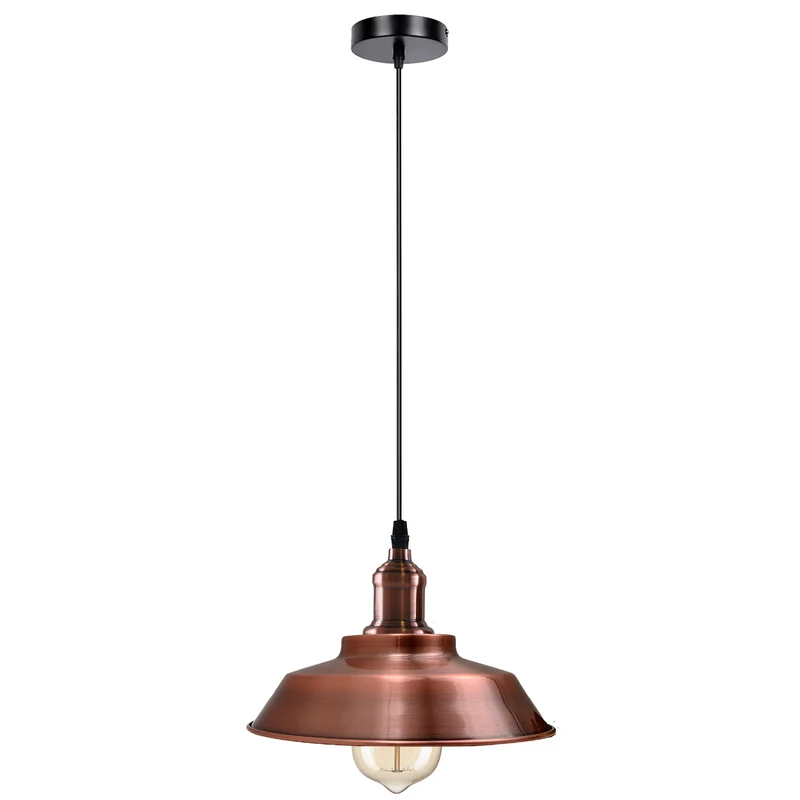 Moderne Pendelleuchte, Vintage Metallschirm Kupfer – E27~2016