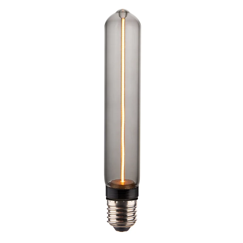 LED Filament Leuchtmittel, TUBE LINE, Smoke, E27, T30, 2W, 40lm, 1800K, dimmbar