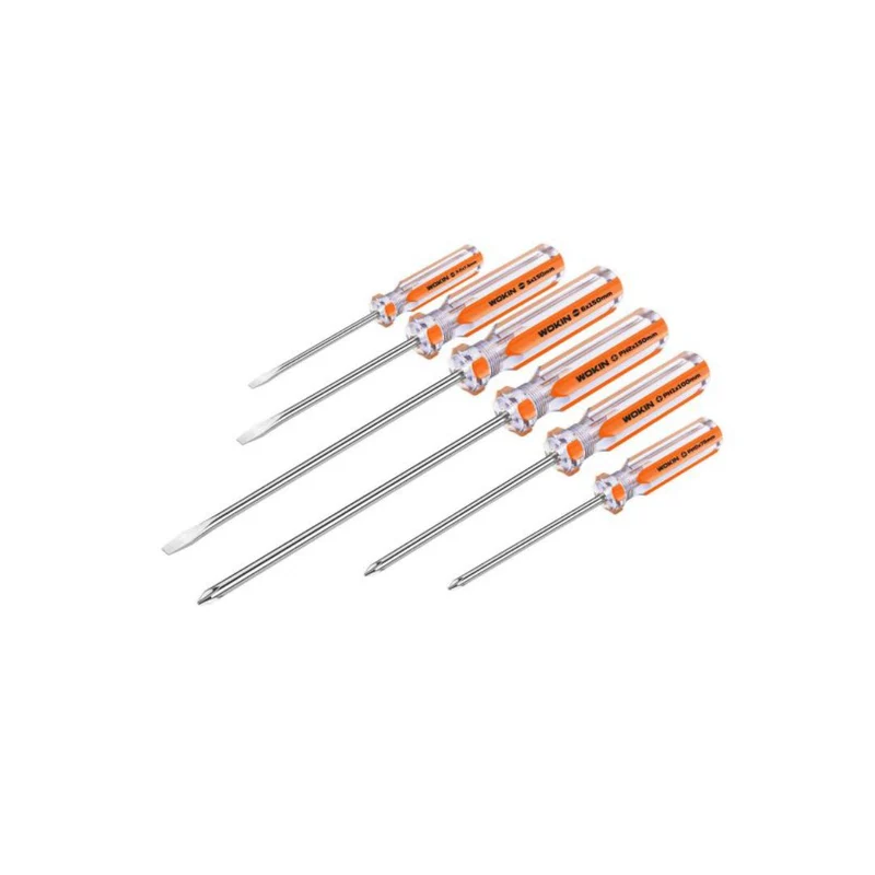 Schraubendreher-Set, 6-teilig, magnetisch, transparenter Griff