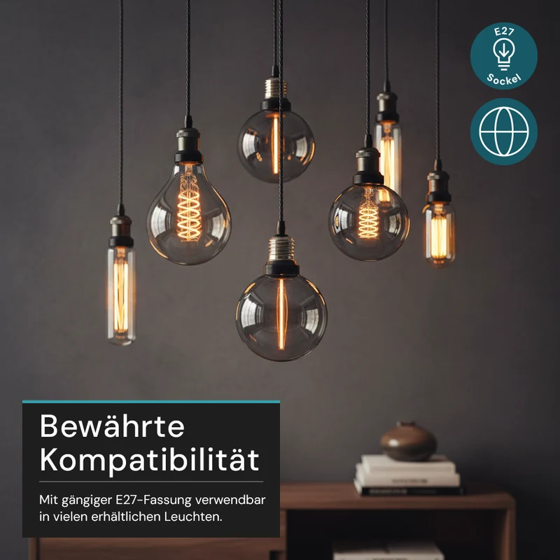 LED-Leuchtmittel, 2 W, 40 lm, 1800 K, E27, stufenlos dimmbar