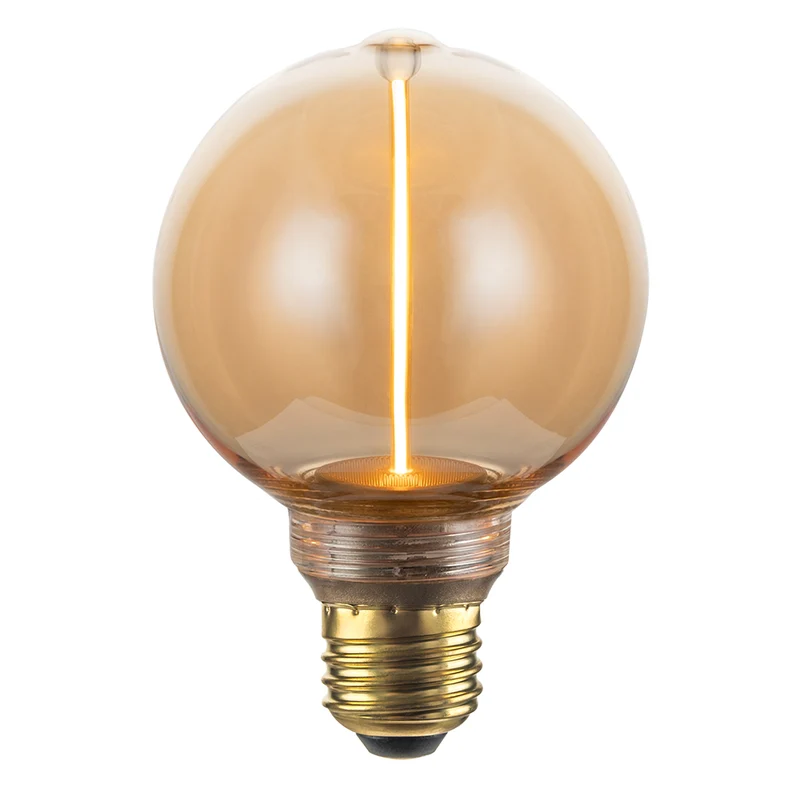 LED Filament Leuchtmittel, LINE, Amber, Globe G80, E27, 2W, 65lm, 1800K, dimmbar