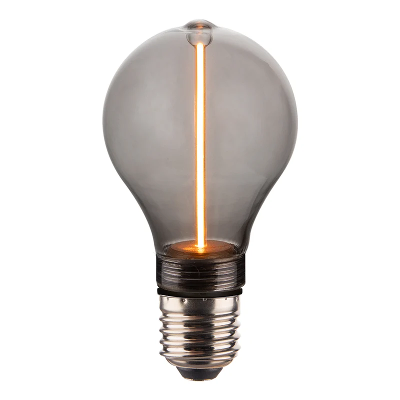 LED Filament Leuchtmittel, LINE, Smoke, Bulb A60, E27, 2W, 40lm, 1800K, dimmbar