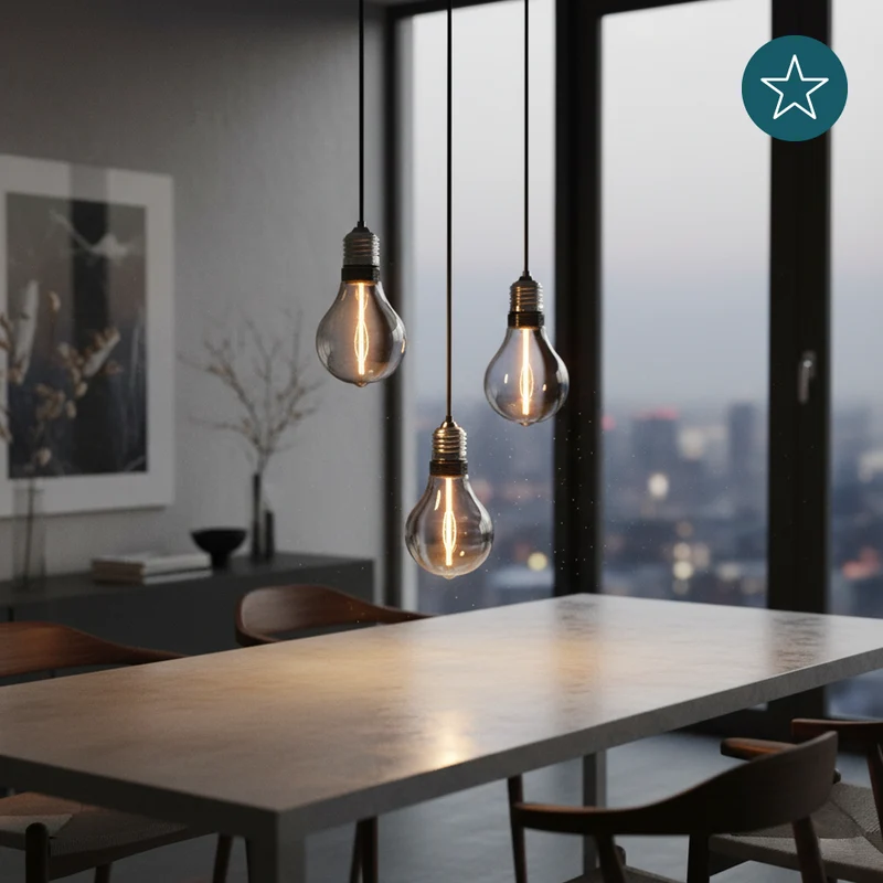 LED Filament Leuchtmittel, LINE, Smoke, Bulb A60, E27, 2W, 40lm, 1800K, dimmbar