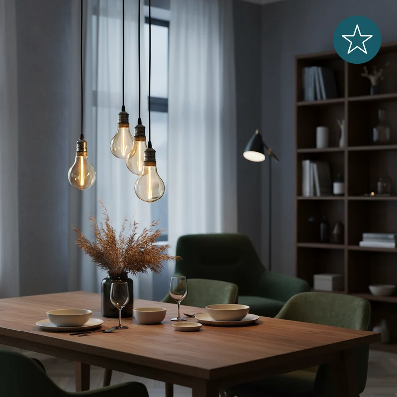 LED Filament Leuchtmittel, LINE, Amber, Bulb A60, E27, 2W, 65lm, 1800K, dimmbar