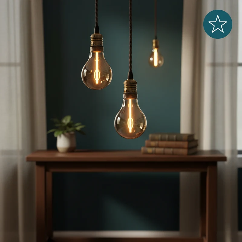 LED Filament Leuchtmittel, LINE, Amber, Bulb A60, E27, 2W, 65lm, 1800K, dimmbar