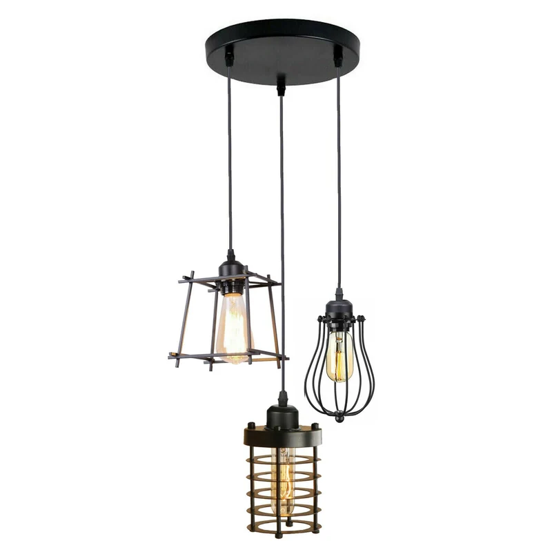 Deckenlampen Industrie 3-licht käfige Kronleuchter Stil~2096