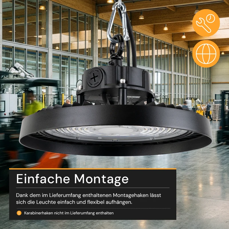 LED HighBay UFO, 200 W, 34000 lm, CCT (warm-/neutral-/kaltweiß)